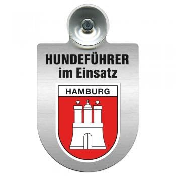 Einsatzschild Windschutzscheibe incl. Saugnapf - Hundeführer im Einsatz - 309381- Regionen nach Wahl Farbe Region Hamburg von Lupsty