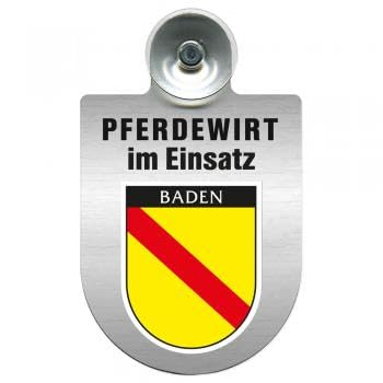 Einsatzschild Windschutzscheibe incl. Saugnapf - Pferdewirt im Einsatz - 309386 -incl. Regionen nach Wahl Farbe Region Baden von HSK