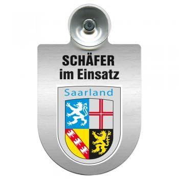 Einsatzschild Windschutzscheibe incl. Saugnapf - Schäfer im Einsatz - 309387 - incl. Regionen nach Wahl Farbe Region Saarland von HSK