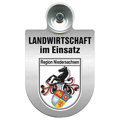 Einsatzschild für Windschutzscheibe incl. Saugnapf - Landwirtschaft im Einsatz - Wappen nach Wahl - 309460 Farbe Region Niedersachsen von HSK