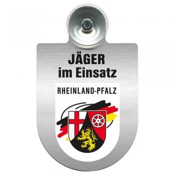 Einsatzschild mit Saugnapf - Jäger im Einsatz - 393821 incl. Regionenwappen Farbe Region Rheinland-Pfalz Einsatzschild mit Saugnapf - Jäger im Einsatz - 393821 incl. Regionenwappen Farbe Region Rheinland-Pfalz von HSK