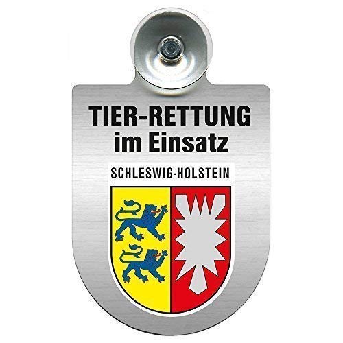 Einsatzschild mit Saugnapf Tier Rettung im Einsatz 393839 incl. Regionenwappen nach Wahl Color Region Schleswig-Holstein von HSK