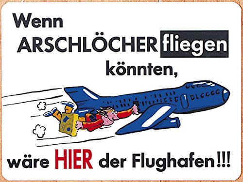 Fun-Schild - Wenn Arschlöcher fliegen... - 309006 - Gr. 25 x 15 cm von HSK