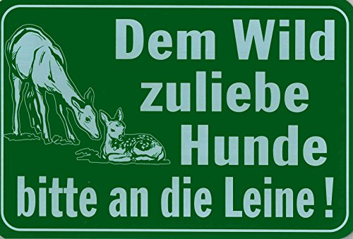 Gebotsschild - DEM WILD ZULIEBE HUNDE BITTE AN DIE LEINE! - 308536 - Gr. 30 x 20 cm von HSK