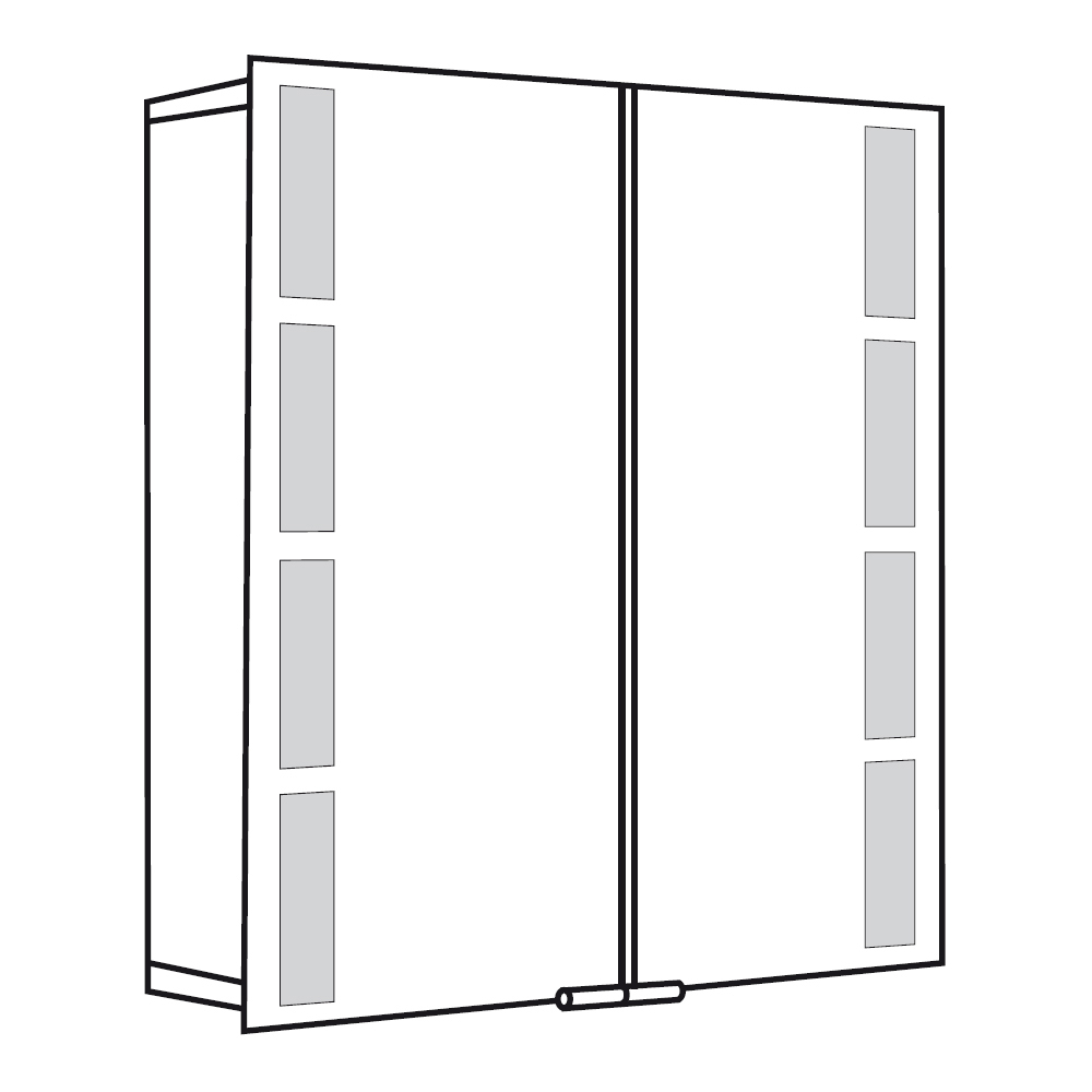 HSK ASP 500 Alu Spiegelschrank 75x75x12,5cm 1152075 2-türig von HSK