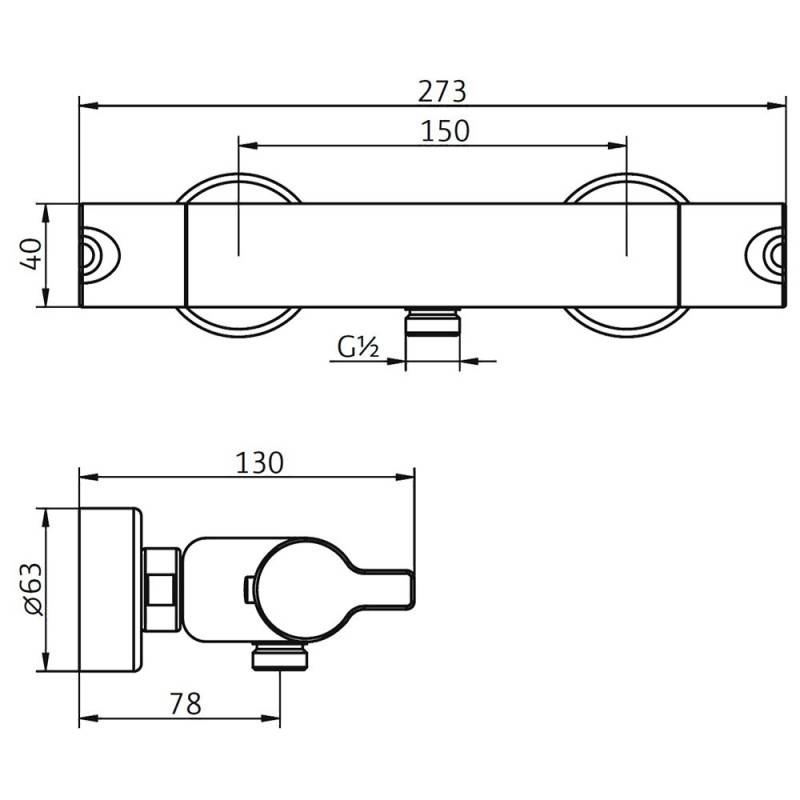 HSK Aufputz-Sicherheits-Duschthermostat Softcube von HSK