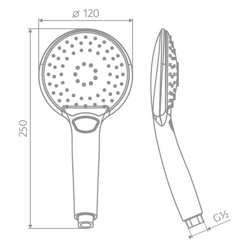 HSK Design-Handbrause AquaSwitch Rund Sprayplatte weiß von HSK
