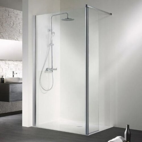 HSK Easy Walk In Seitenwand mit schwenkbarem Element 1271400, 140(c) x 35(b)cm, Anschlag links, 1271400-L-ST-50edelglas von HSK