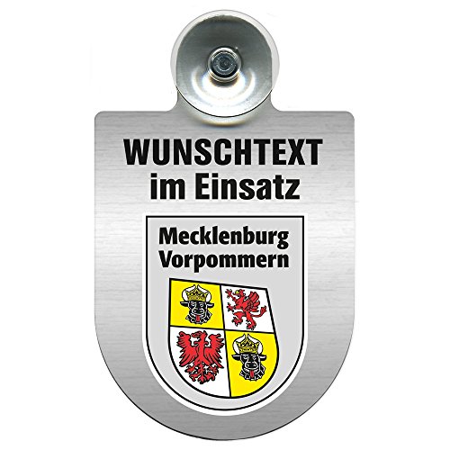 HSK Einsatzschild für Windschutzscheibe incl. Saugnapf - WUNSCHTEXT...Eigener Text - Wappen nach Wahl - 309470 Farbe Region Mecklenburg-Vorpommern HSK Einsatzschild für Windschutzscheibe incl. Saugnapf - WUNSCHTEXT...Eigener Text - Wappen nach Wahl - 309470 Farbe Region Mecklenburg-Vorpommern von HSK