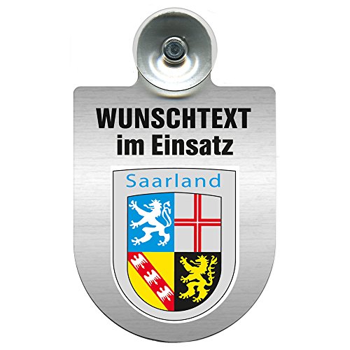 HSK Einsatzschild für Windschutzscheibe incl. Saugnapf - WUNSCHTEXT...Eigener Text - Wappen nach Wahl - 309470 Farbe Region Saarland HSK Einsatzschild für Windschutzscheibe incl. Saugnapf - WUNSCHTEXT...Eigener Text - Wappen nach Wahl - 309470 Farbe Region Saarland von HSK
