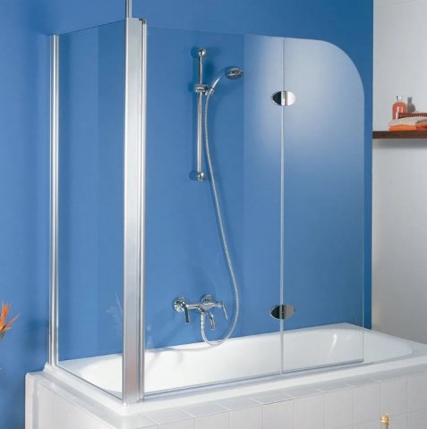 HSK Exklusiv Seitenwand zu Badewannenaufsatz, Größe: 70 x 140 cm, Anschlag links, Duschkabinen: Chromoptik: ESG klar von HSK
