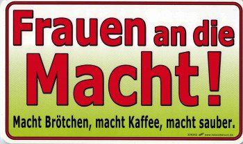 HSK Humorvolles Schild - Frauen AN DIE Macht - 309263-25cm x 15cm - Frau von HSK