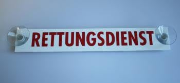 HSK Schild mit 2 Saugnäpfen - Rettungsdienst - 210mm x 43mm - Kunststoff HSK Schild mit 2 Saugnäpfen - Rettungsdienst - 210mm x 43mm - Kunststoff von HSK
