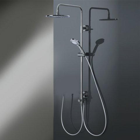 HSK Shower-Set Modell RS 200 Universal, 1006000, Ausführung: mit Kopfbrause rund, super-flach, Ø250 mm, Höhe 2 mm von HSK