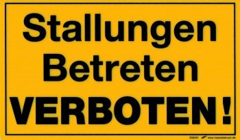 HSK - Verbotsschild - STALLUNGEN BETRETEN VERBOTEN - 308491 - Gelb, Kunststoff, Warnschild, Schild, 25 x 15 cm HSK - Verbotsschild - STALLUNGEN BETRETEN VERBOTEN - 308491 - Gelb, Kunststoff, Warnschild, Schild, 25 x 15 cm von HSK