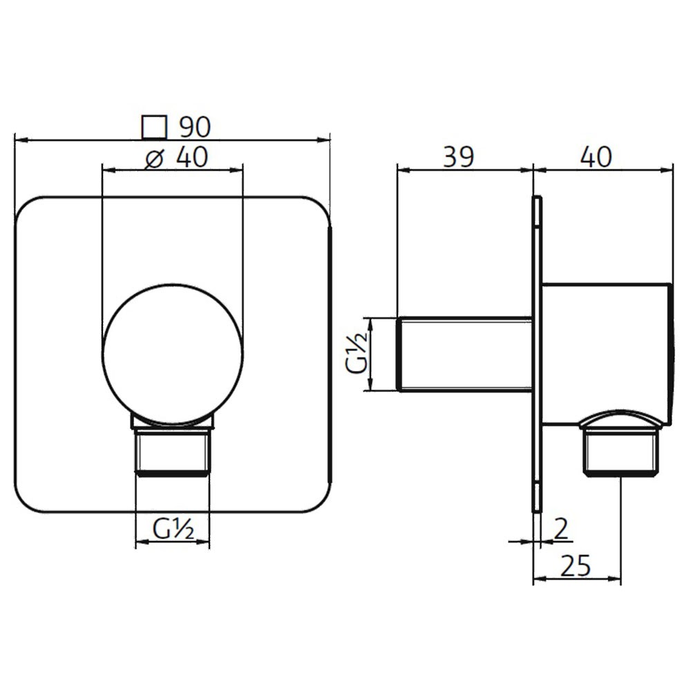 HSK Wandanschlussbogen Softcube von HSK