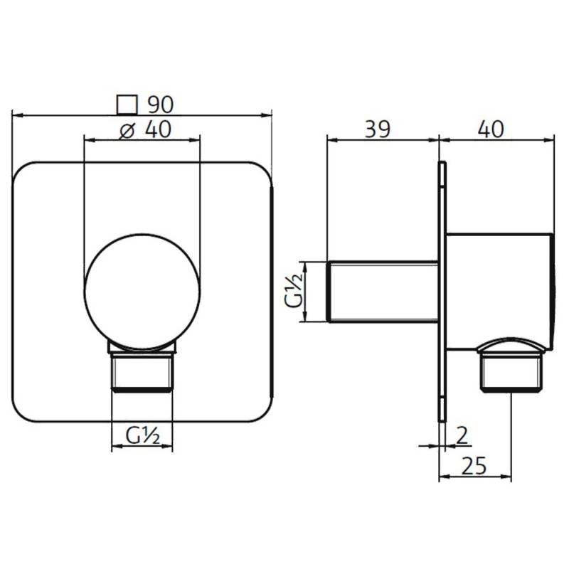 HSK Wandanschlussbogen Softcube von HSK