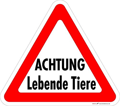 Hinweis-/Warnschild - ACHTUNG Lebende Tiere - 308587 - Gr. 32x28cm von HSK