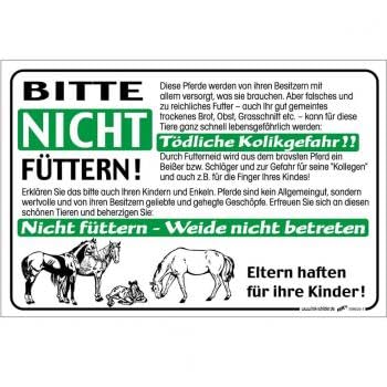 Hinweisschild - Pferde bitte nicht füttern - 308626 - Gr. ca. 30cm x 20cm - Landwirtschaft Tiere Pferd Hinweisschild - Pferde bitte nicht füttern - 308626 - Gr. ca. 30cm x 20cm - Landwirtschaft Tiere Pferd von binoa