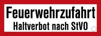 Hinweisschild - Warnschild - Feuerwehr Halteverbot nach STVO - Gr. ca. 59 x 21 cm - 307756/1 - von HSK