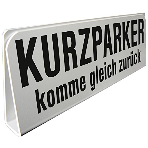 Klemmschild fuer Sonnenblende Auto - KURZPARKER - 309501 Gr. ca. 29,5cm x 10cm x 2,5cm von HSK