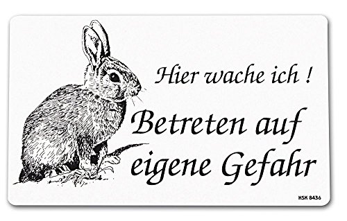 Lustiges Warnschild - KANINCHEN - HIER WACHE ICH - Gr. 25 x 15 cm - 308436 von HSK