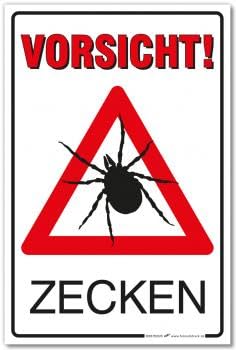 PST-Schild - VORSICHT ZECKEN - 308579/20 - Gr. ca. 30 x 20 cm - Kunststoffschild von HSK