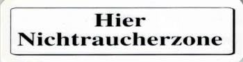 Schild - HIER NICHTRAUCHERZONE - Gr. 12,5x3,5 cm - 308006 Schild - HIER NICHTRAUCHERZONE - Gr. 12,5x3,5 cm - 308006 von HSK