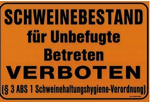 Schild - Schweinebestand für unbefugte betreten verboten.- Gr. ca. 30x20cm - Tiere Landwirtschaft - 308595 von HSK