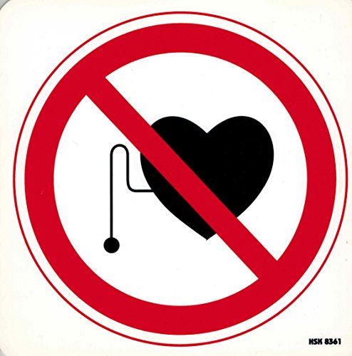 Schild mit Hinweis - Keine Herzschrittmacher - Gr. 20 X 20 cm - 308361 von HSK