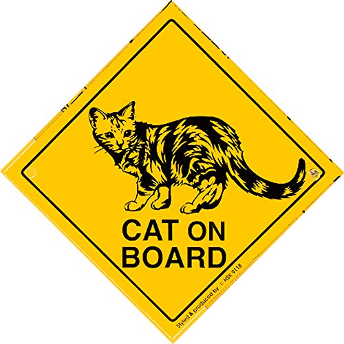 Schild mit Saugnäpfen - CAT ON BOARD - 309118 - Gr. ca. 20 x 20 cm von HSK