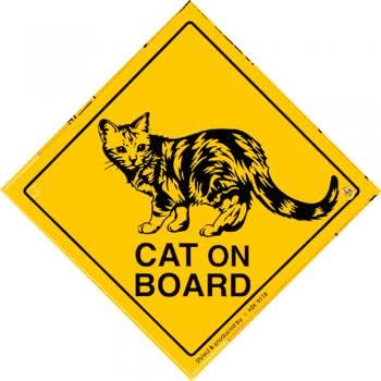 Schild mit Saugnäpfen - CAT ON BOARD - Gr. ca. 15 x 15 cm - 309118 von HSK