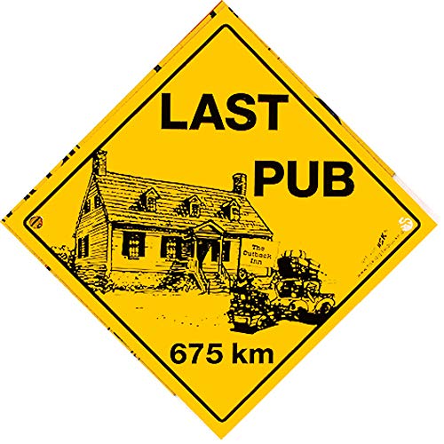 Schild mit Saugnäpfen - LAST PUB 675 km - 309130 - Gr. ca. 20 x 20 cm von HSK