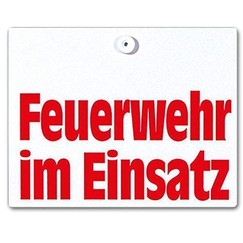 Schild mit Saugnapf - Feuerwehr im Einsatz - 307770 - Gr. ca. 20 x 15 cm rot von HSK