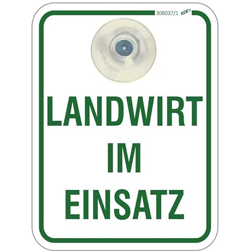 Schild mit Saugnapf für Windschutzscheibe - LANDWIRT IM EINSATZ - 308037/1 von HSK