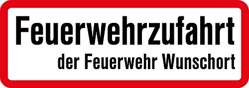 Schild mit Wunschtext - Feuerwehrzufahrt. - 307756 - Gr. ca. 59 x 21cm von HSK
