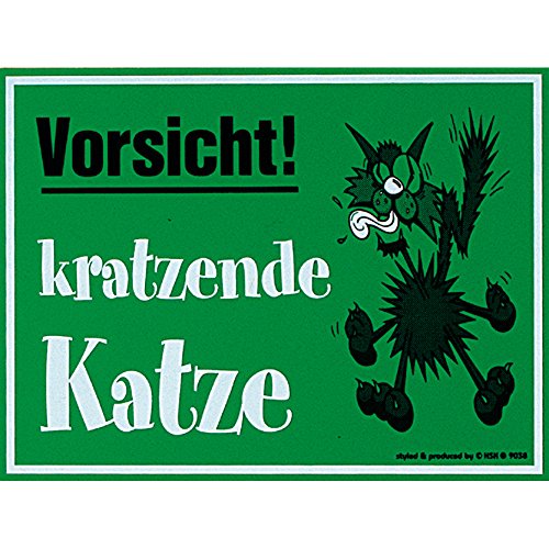 Spaß-Schild - Vorsicht kratzende Katze - 309028 - Gr. 25 x 15 cm - Tiere Katze von HSK