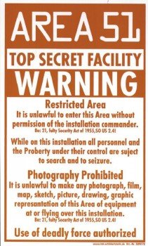 Spaßiges Schild - AREA 51 Top Secret... - 309072 - Gr. 15 x 25 cm von HSK