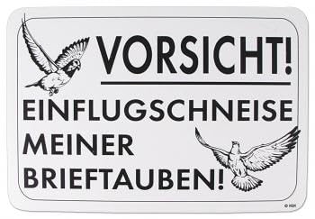 HSK Tauben-Schild - Vorsicht! Einflugschneise meiner Brieftauben - 30 X 20 cm - Vintage von Majen