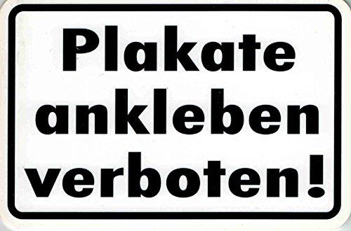 Verbotsschild - PLAKATE ANKLEBEN VERBOTEN - Gr. 15 x 10 cm - 308154 von HSK