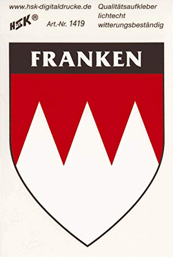 Wappen Emblem Stick Button PVC-Aufkleber"FRANKEN" NEU Gr. ca. 10,5 x 12cm (301419) von HSK