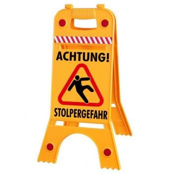 Warnaufsteller Dachaufsteller - ACHTUNG! Stolpergefahr - Gr. ca. 28 x 64cm - 308555-7 - beidseitige Beschriftung Warnaufsteller Dachaufsteller - ACHTUNG! Stolpergefahr - Gr. ca. 28 x 64cm - 308555-7 - beidseitige Beschriftung von HSK