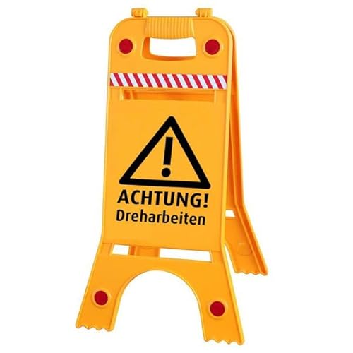 Warnaufsteller Dachaufsteller - Achtung Dreharbeiten - Gr. ca. 28 x 64 cm – 308540/3 - beidseitige Beschriftung von HSK