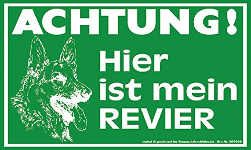 Warnschild - Achtung! Hier ist mein Revier - 309042 - Gr. 20 x 15 cm - Tiere Hund von HSK