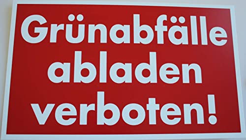 Warnschild - Grünabfälle abladen verboten - Gr. ca. 25 x 15 cm - 308724/1 Rot von HSK