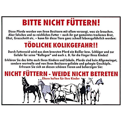 Warnschild Kolikgefahr - Bitte nicht füttern - groß Warnschild Kolikgefahr - Bitte nicht füttern - groß von HSK