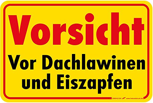 Warnschild - Winter Dachlawinen Eiszapfen - 308645 - Gr. 30x20cm von HSK