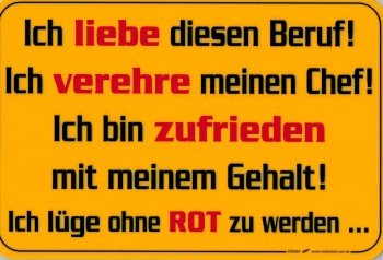 Witziges Schild - Ich liebe diesen Beruf - 309280-30 x 20 cm - Arbeit Job Chef Witziges Schild - Ich liebe diesen Beruf - 309280-30 x 20 cm - Arbeit Job Chef von HSK