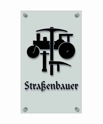Zunftschild Handwerkerschild - Straßenbauer - beschriftet auf edler Acryl-Kunststoff-Platte – 309417 Farbe schwarz von HSK