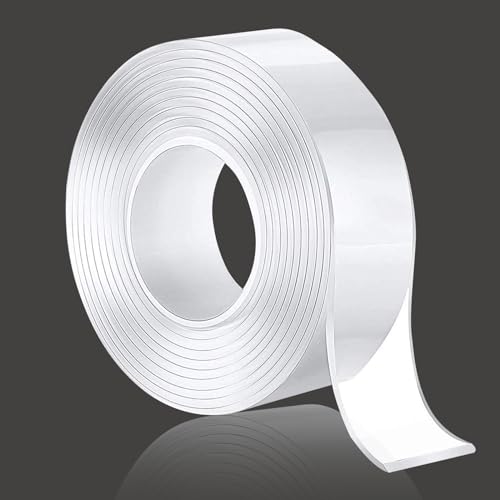 Super Transparentes Doppelseitiges Klebeband,Nano Double Sided Tape,Doppelseitiges Klebeband Extra Stark,Nano Tape Spurloses Waschbares,waschbar und wiederverwendbar(2m) von HSLXBY